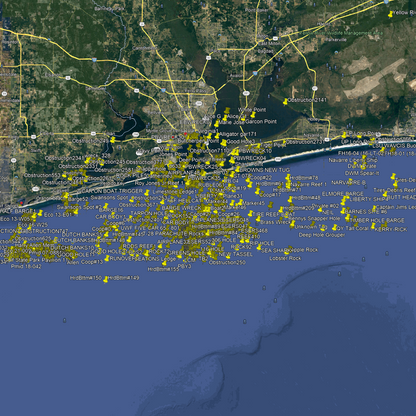 Pensacola Fishing Spots Nearshore  - GPS Fishing Numbers