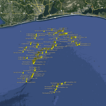 Pensacola Fishing Spots - Offshore -  GPX Fishing Numbers