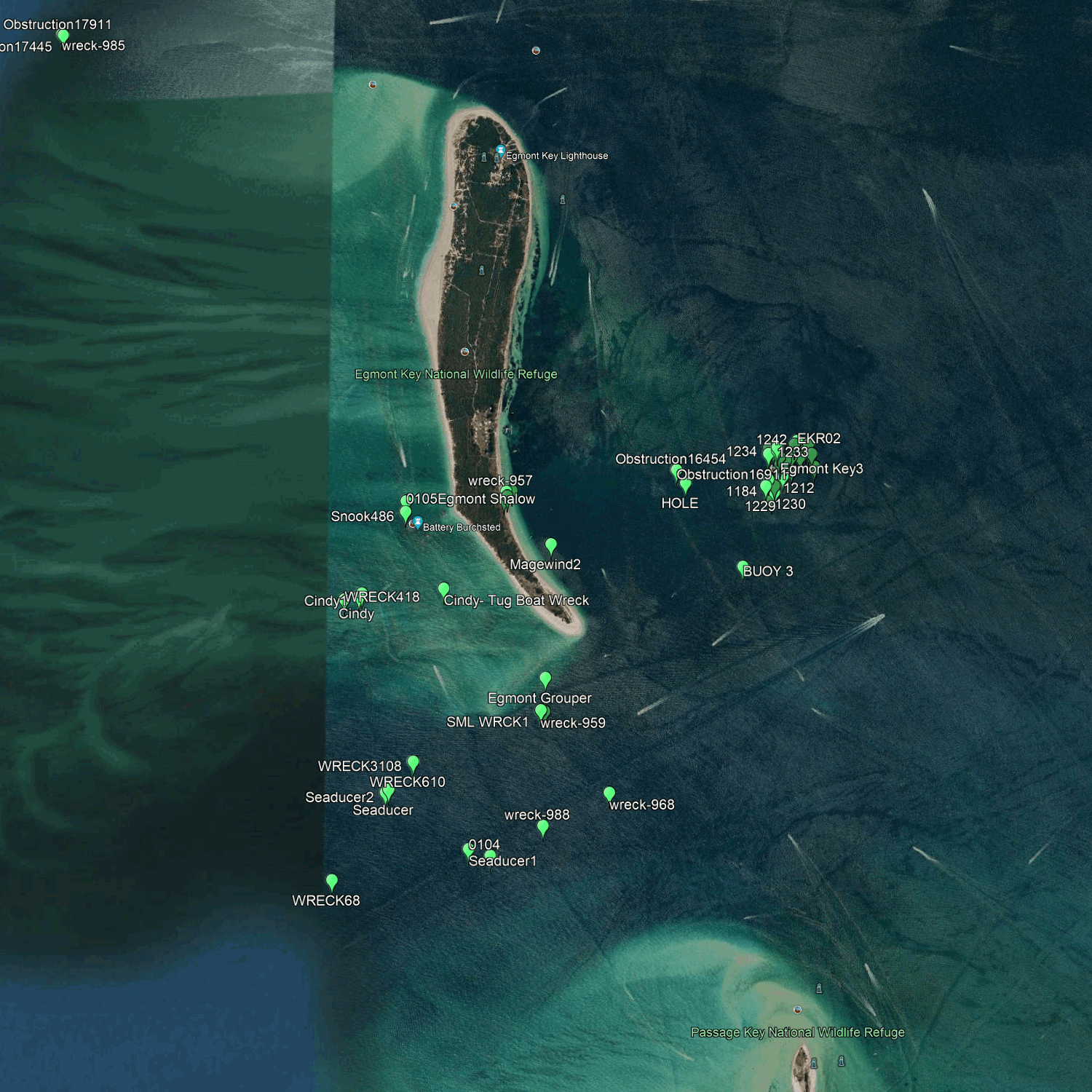 Pinellas Fishing Spots -  Nearshore - GPS Fishing Numbers