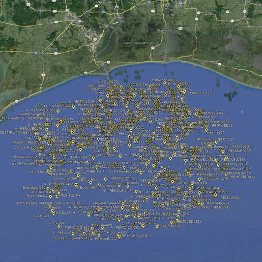Port Arthur Fishing Spots - Offshore - GPS Fishing Numbers