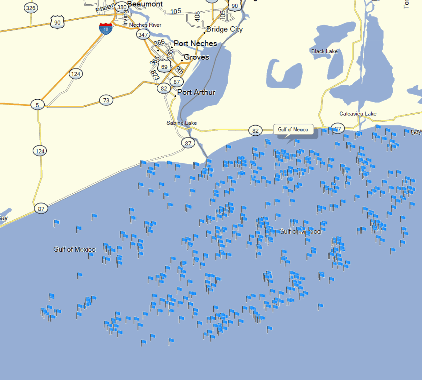 Port Arthur Fishing Spots - Coastal & Near Shore - GPS Fishing Numbers