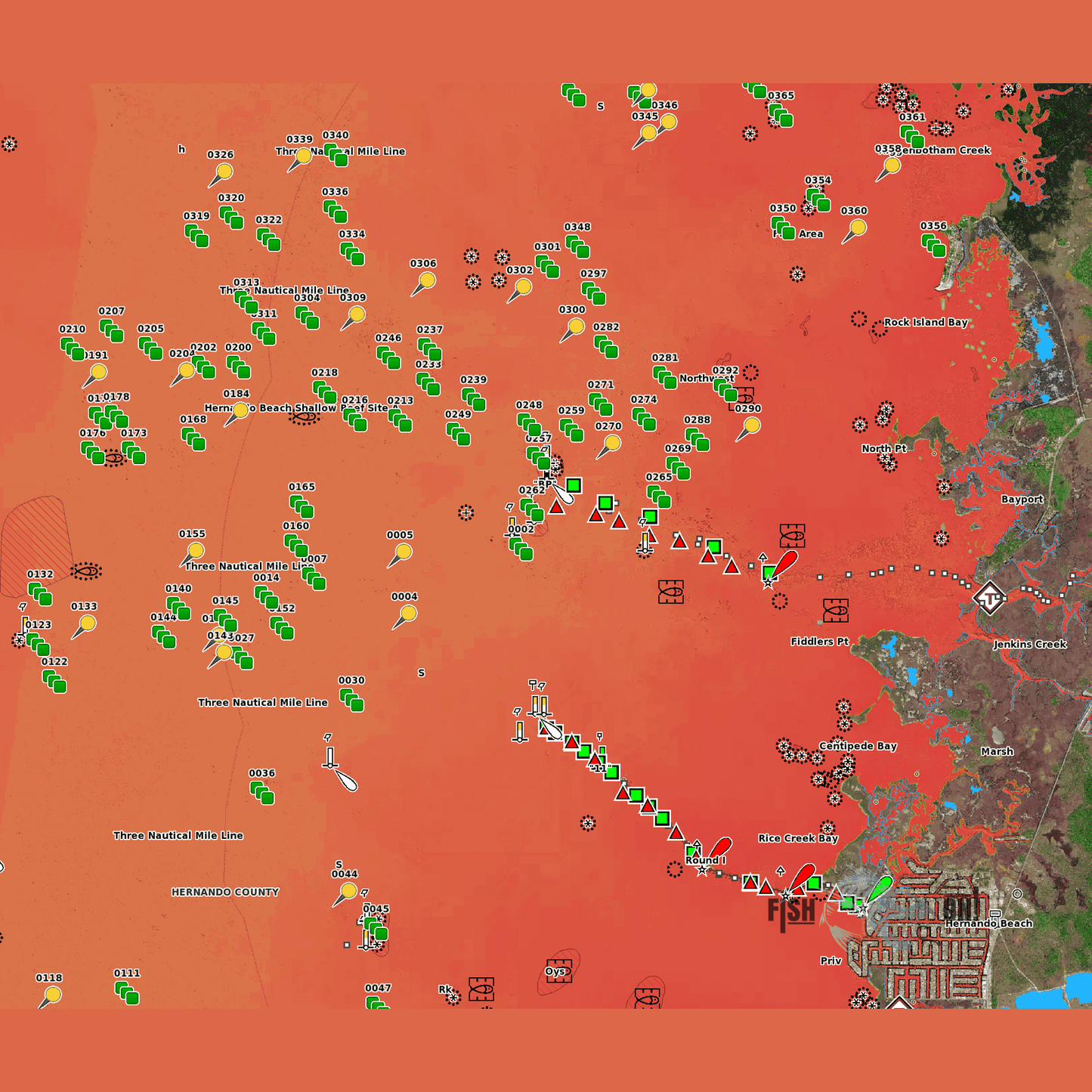 Hudson - Hernando County Nearshore Fishing Spots