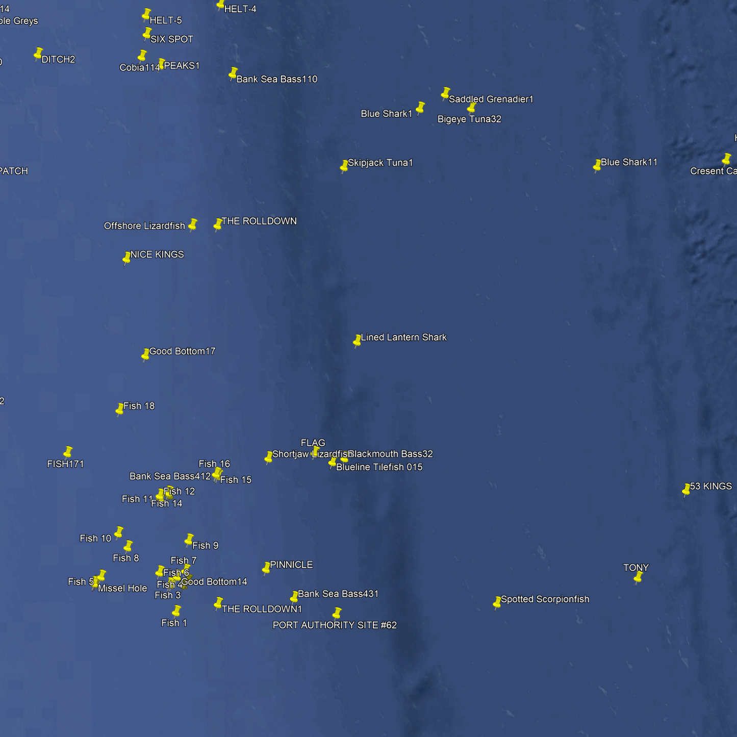 St. Augustine Fishing Spots - Offshore Numbers