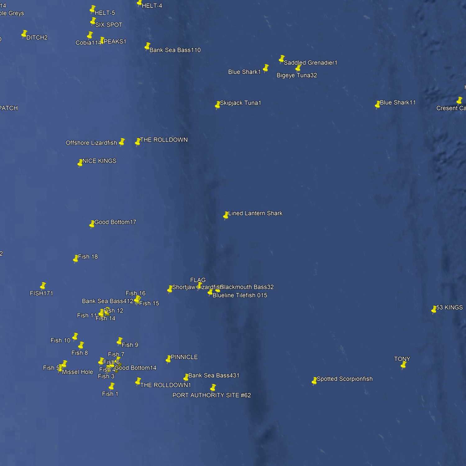 St. Augustine Fishing Spots - Offshore Numbers